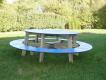 TABLE BANQUETTE RONDE OURSON MATERNELLE PIETEMENT BOIS NATUREL