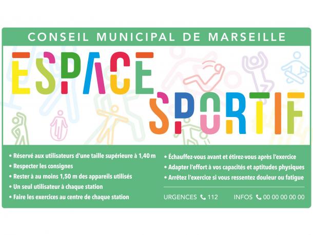 panneau d'information - parcours sportif - fitness